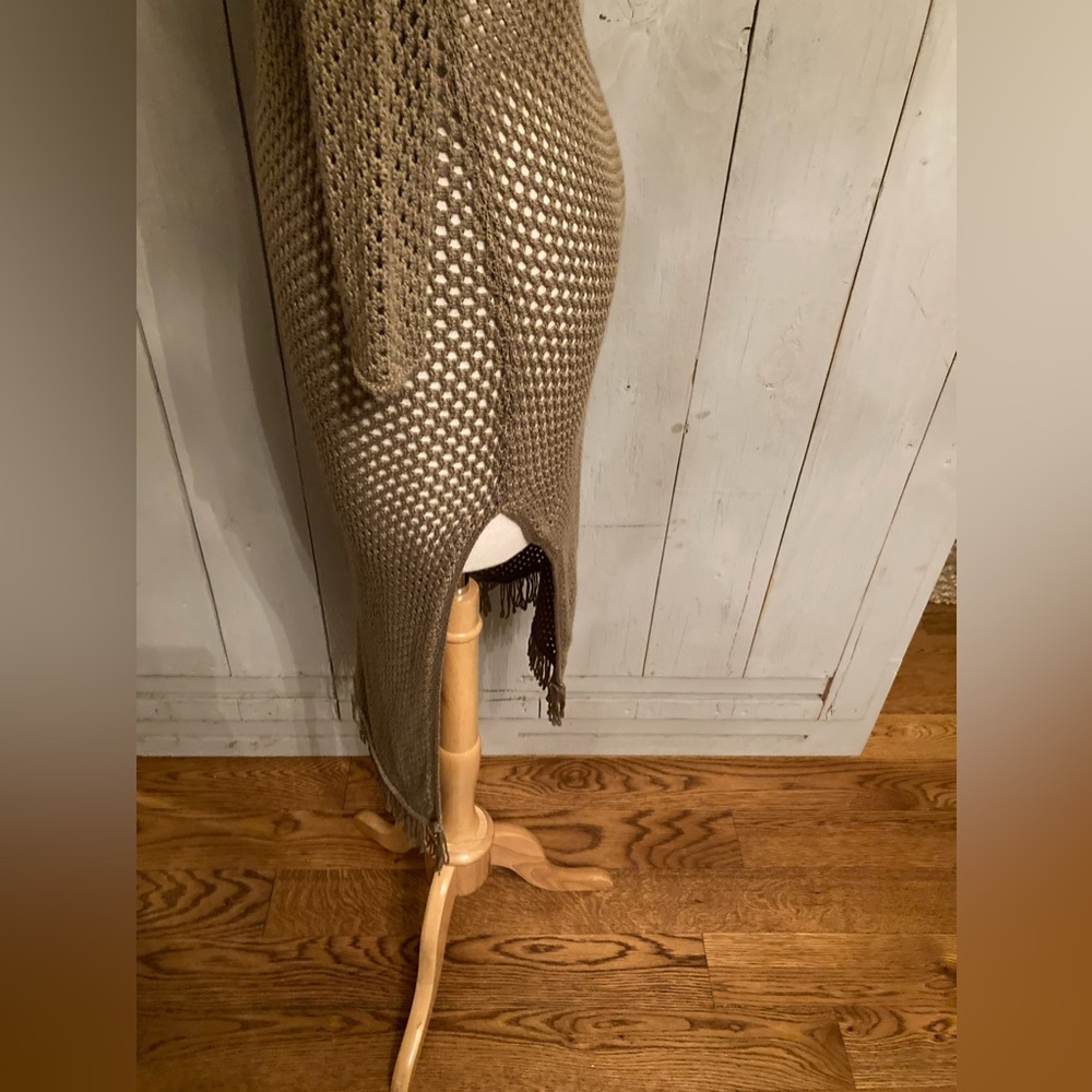 Anthropologie Carmel Crochet Dress Swim Cover Up Long Sleeve Side Slit Dress XS - Picture 8 of 11